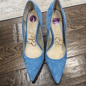 Sam Edelman Pumps, Blue Suede, Size 6.5,